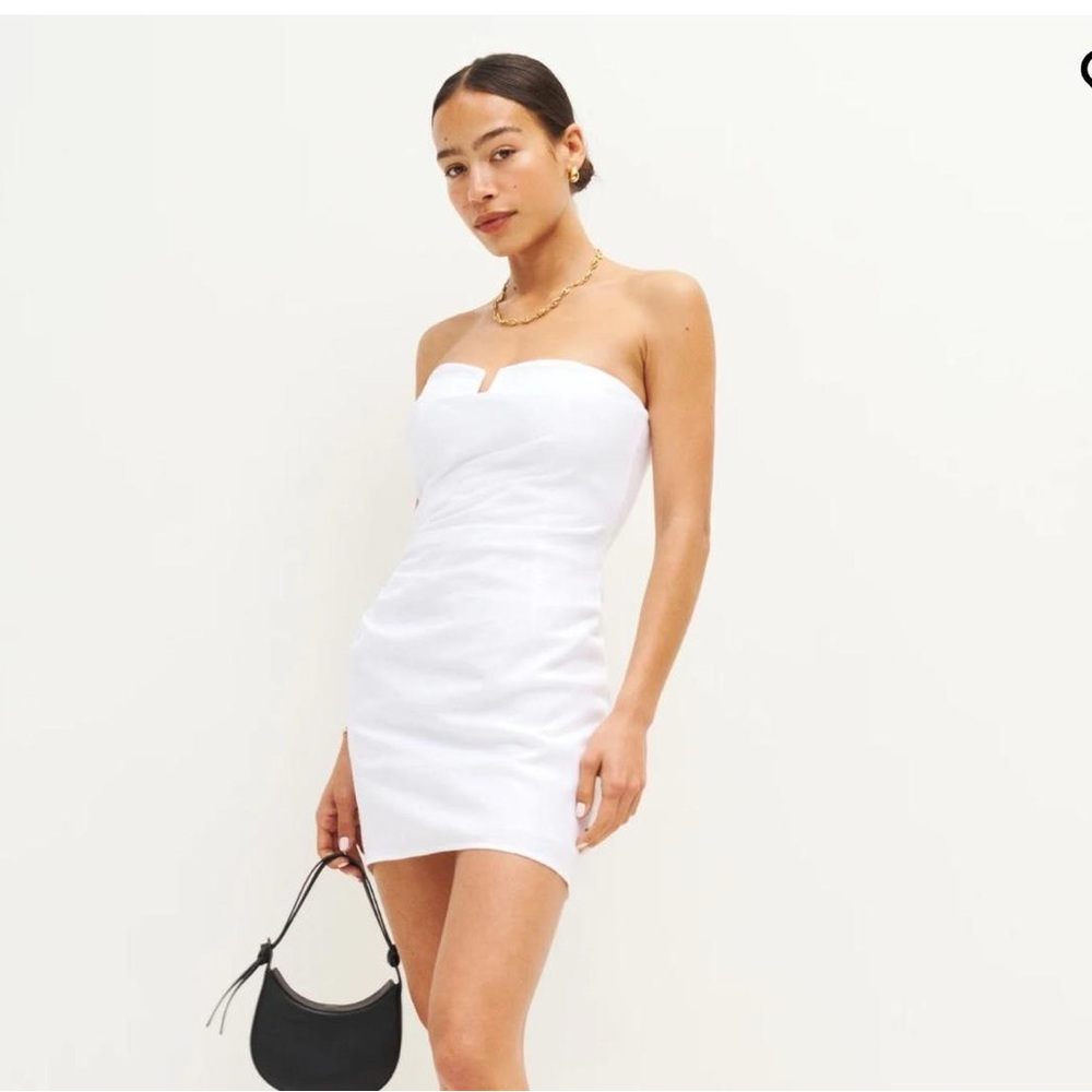 Reformation Linen White Mini Dress
